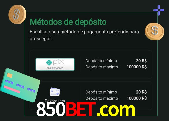 O cassino 850bet.com oferece uma grande variedade de métodos de pagamento